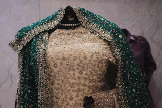 “The Pearl White” Premium Designer Saree with Veil