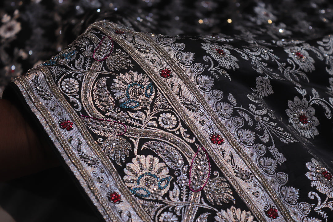“The Midnight Black” Premium Banarasi Silk Saree
