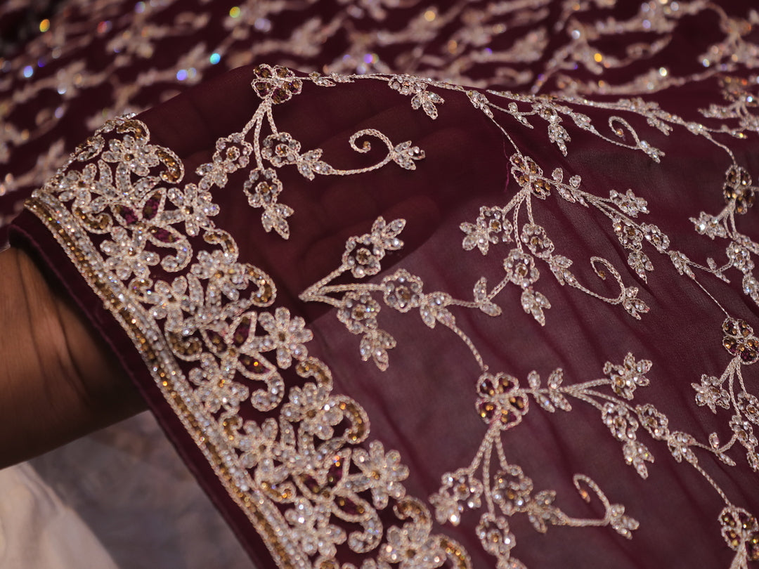 “The Mulberry Splash” Premium Designer Saree