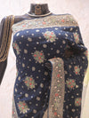 “The Midnight Blue” Premium Banarasi Chiffon Saree