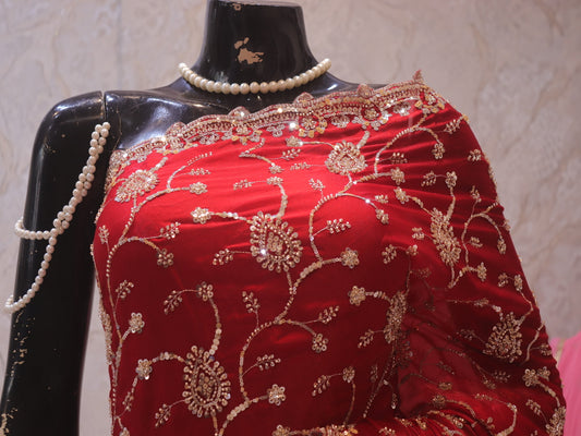 “The Pure Red” Premium Designer Saree