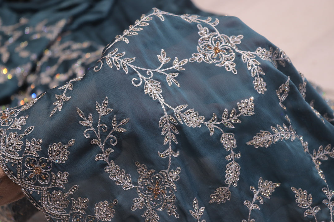 “The Columbia Blue” Premium Designer Saree