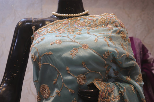 "The Ice Blue" Premium Designer Saree