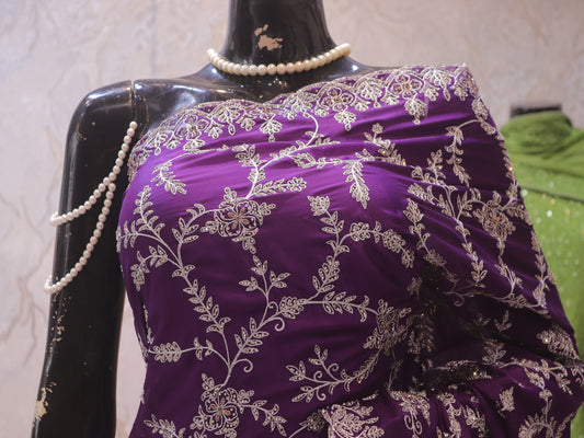 “The True Purple” Premium Designer Saree