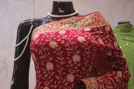 “The Raspberry Sorbet” Premium Rajwadi Saree