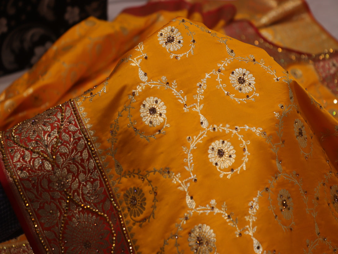 “The Golden Yellow” Premium Banarasi Silk Saree