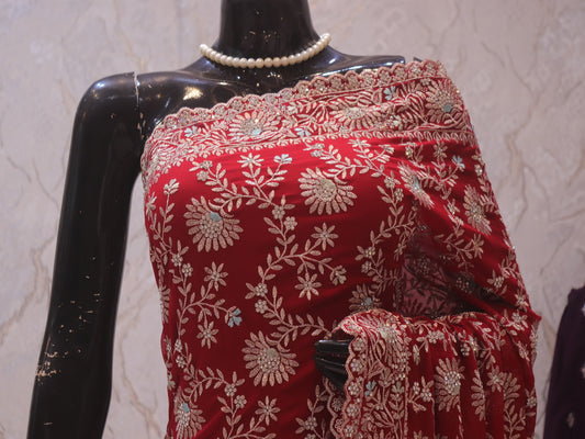 “The Persian Red” Premium Designer Saree