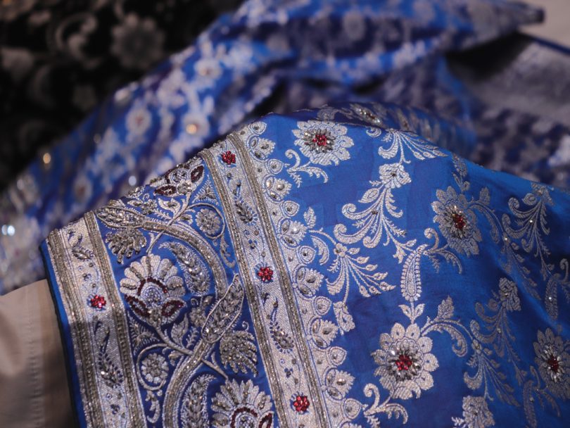 "The French Blue" Premium Bridal Banarasi Silk Saree