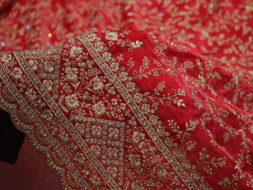 “The Bridal Red” Premium Designer Saree with Veil
