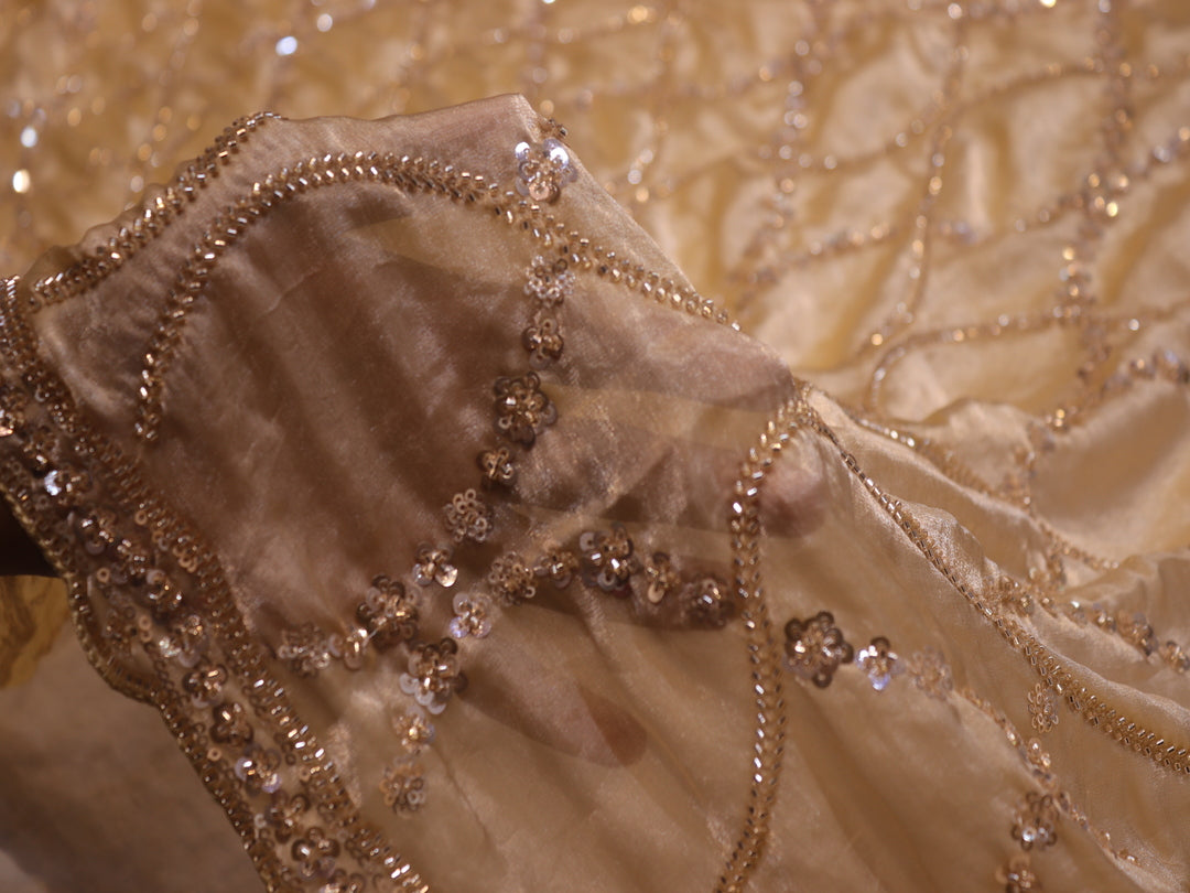 “The Golden Petals” Premium Designer Saree