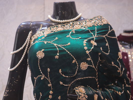 “The Emerald Green” Premium Designer Saree