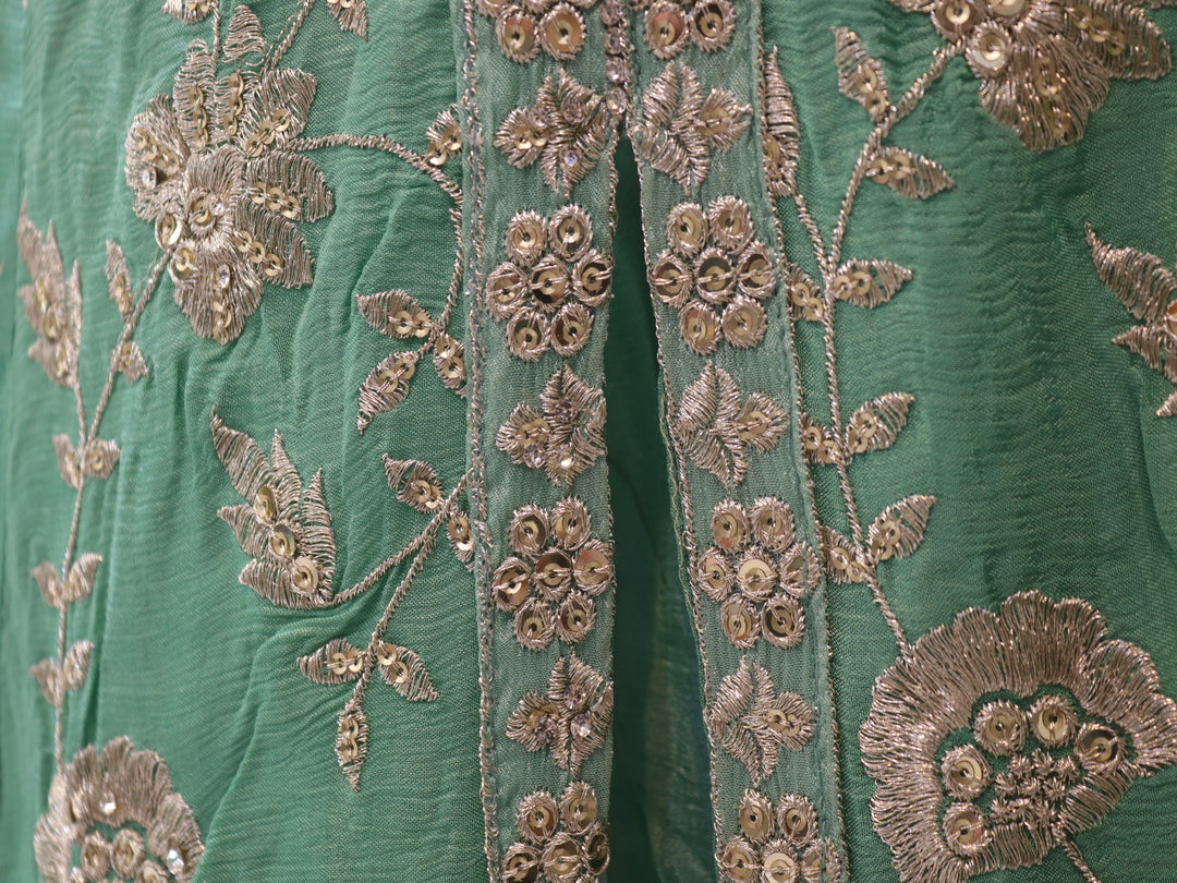 The Designer Double Shade Front Open Style Ready to Wear Dress