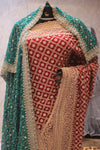 "The Royal Raspberry" Georgette Bridal Saree with Veil