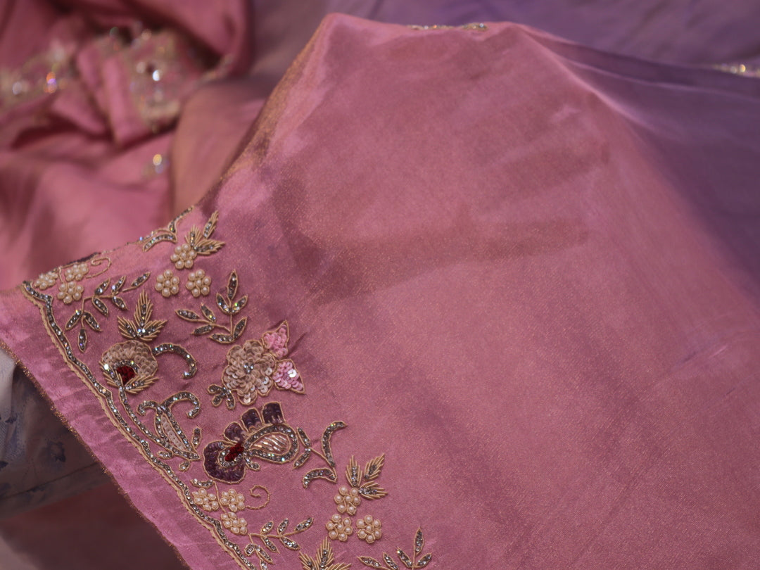 “The Exquisite Lavender, Pink & Cream” Premium Designer Saree