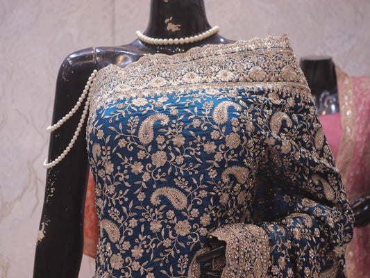 “The Aquamarine Blue” Premium Designer Saree