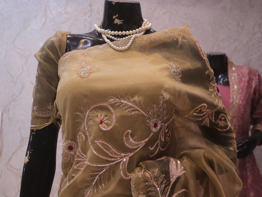 “The Exquisite American Gold” Premium Designer Saree