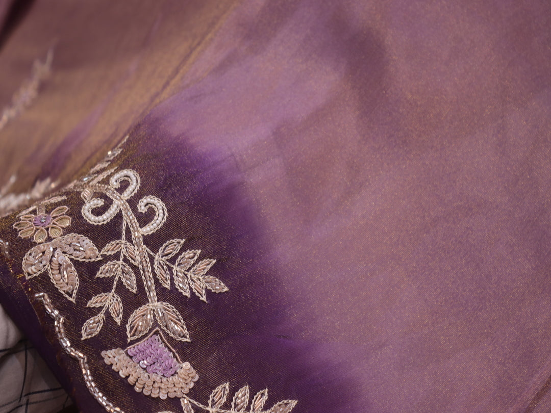 “The Exquisite Lavender & Plum Ombre” Premium Designer Saree