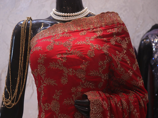 “The Stunning Red” Premium Designer Saree