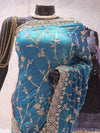 “The Peacock Teal” Premium Designer Saree