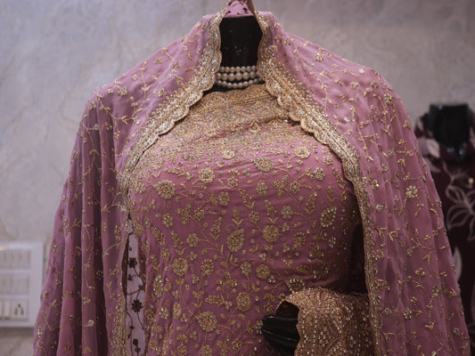 "The Lilac" Premium Designer Saree With Veil