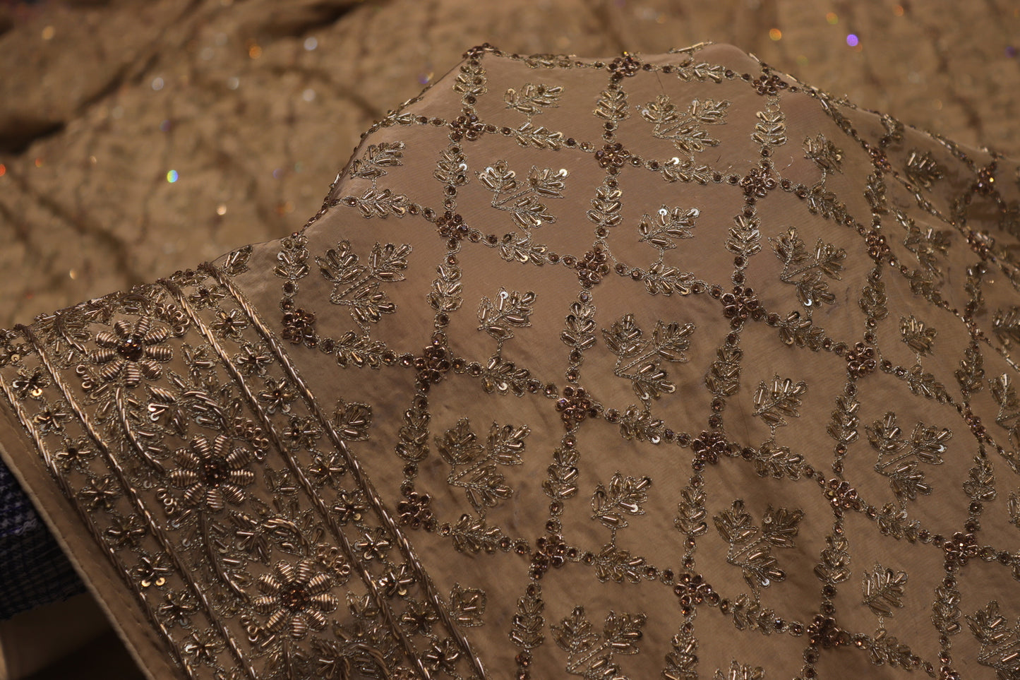 "The Royal Antique Gold" Premium Designer Handcrafted Saree