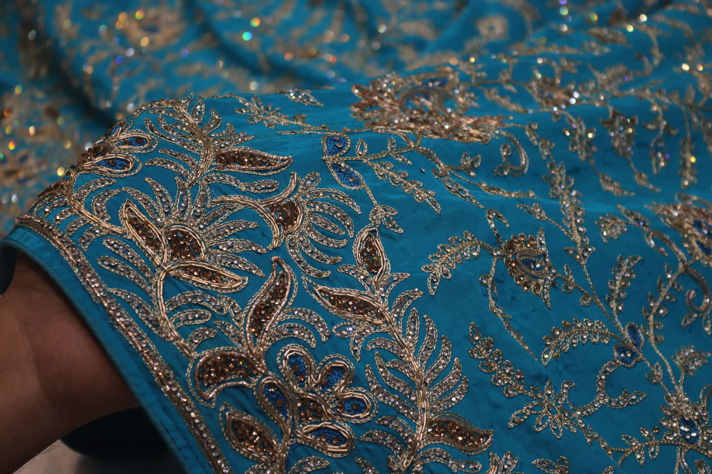 "The Cerulean Blue" Luxurious wedding Wear Saree