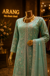 The Designer Double Shade Front Open Style Ready to Wear Dress