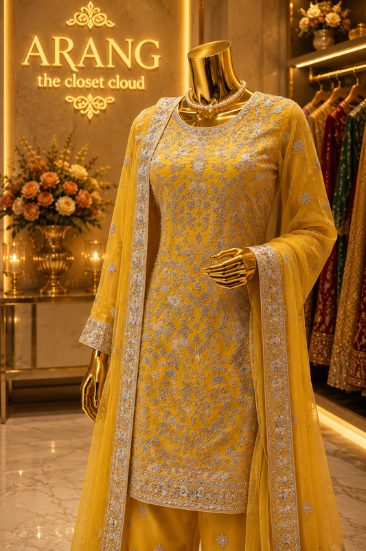 The Designer Luxury Farshi Style Semi-Stitched Gharara