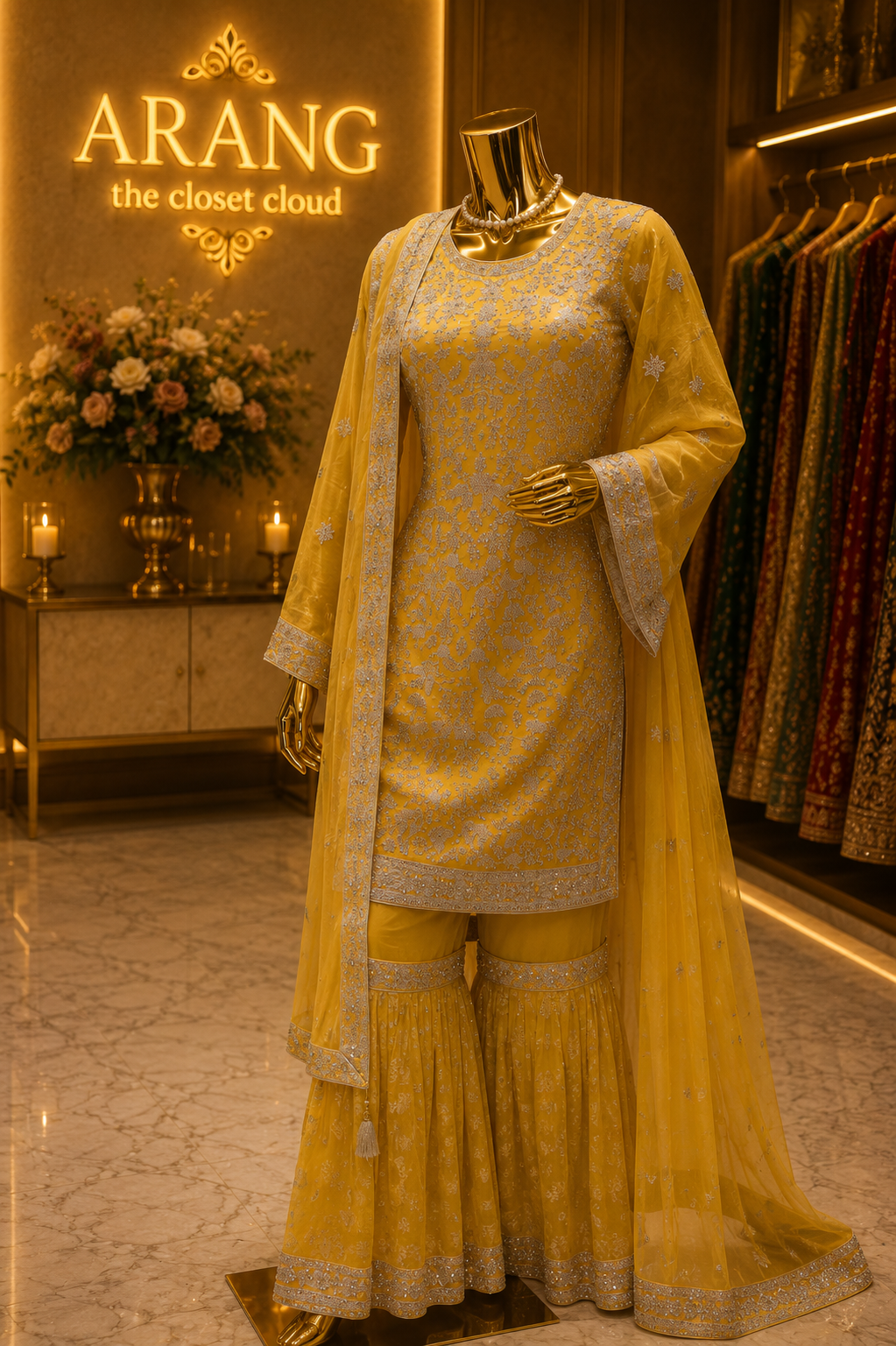 The Designer Luxury Farshi Style Semi-Stitched Gharara