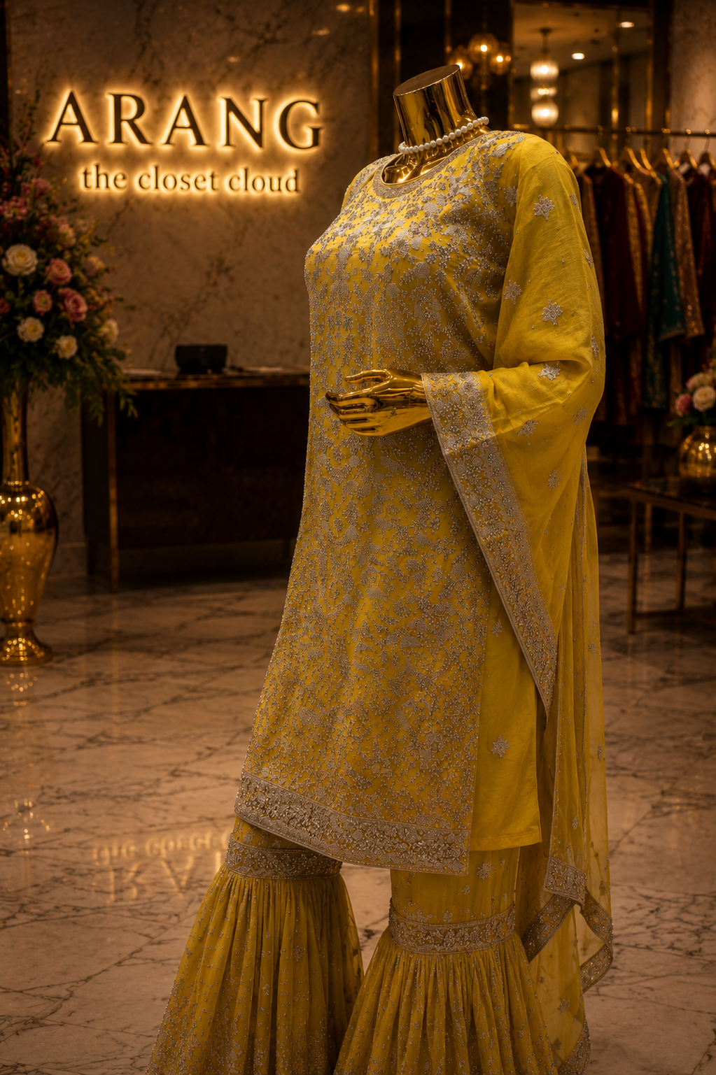 The Designer Luxury Farshi Style Semi-Stitched Gharara