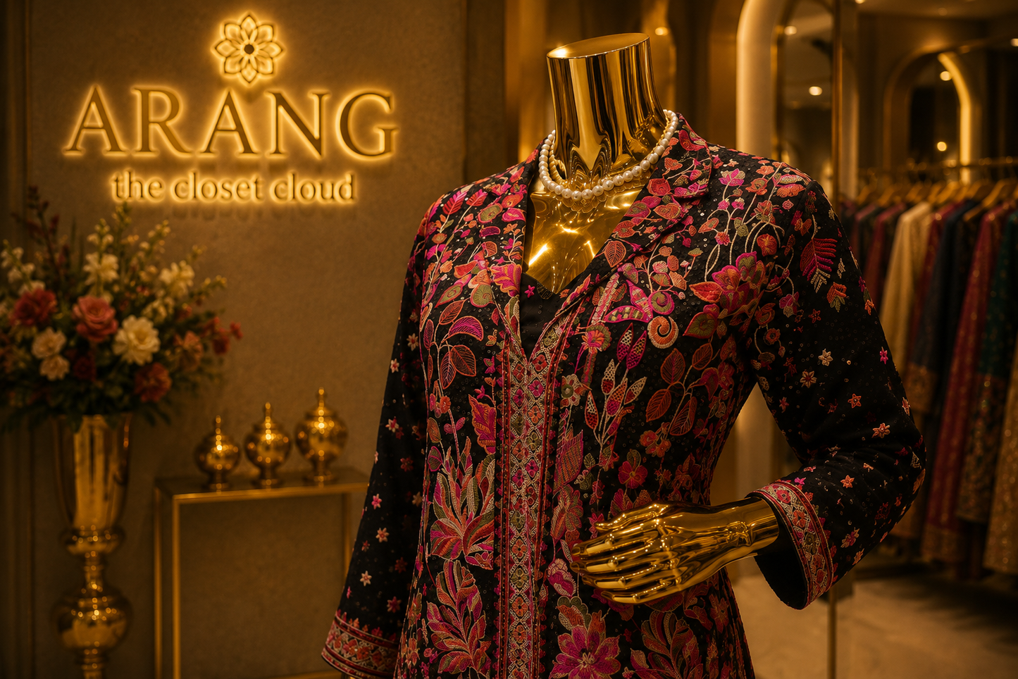 The Designer Kashmiri Style Koti Ready to Wear Dress