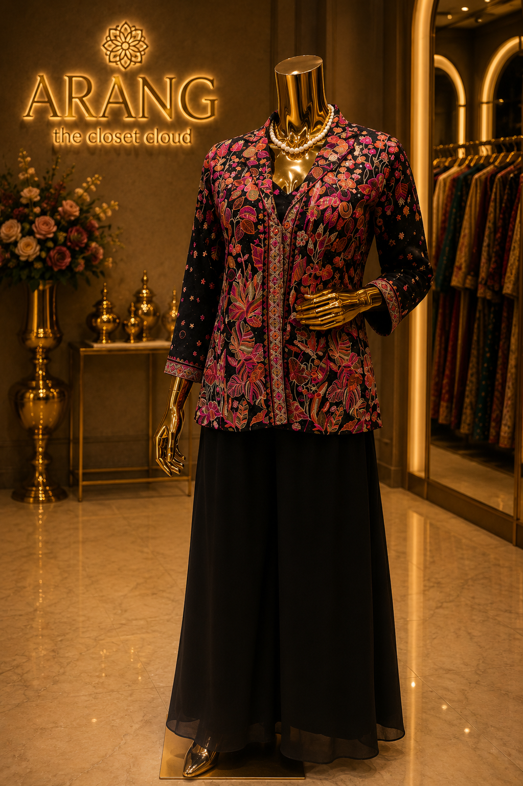 The Designer Kashmiri Style Koti Ready to Wear Dress