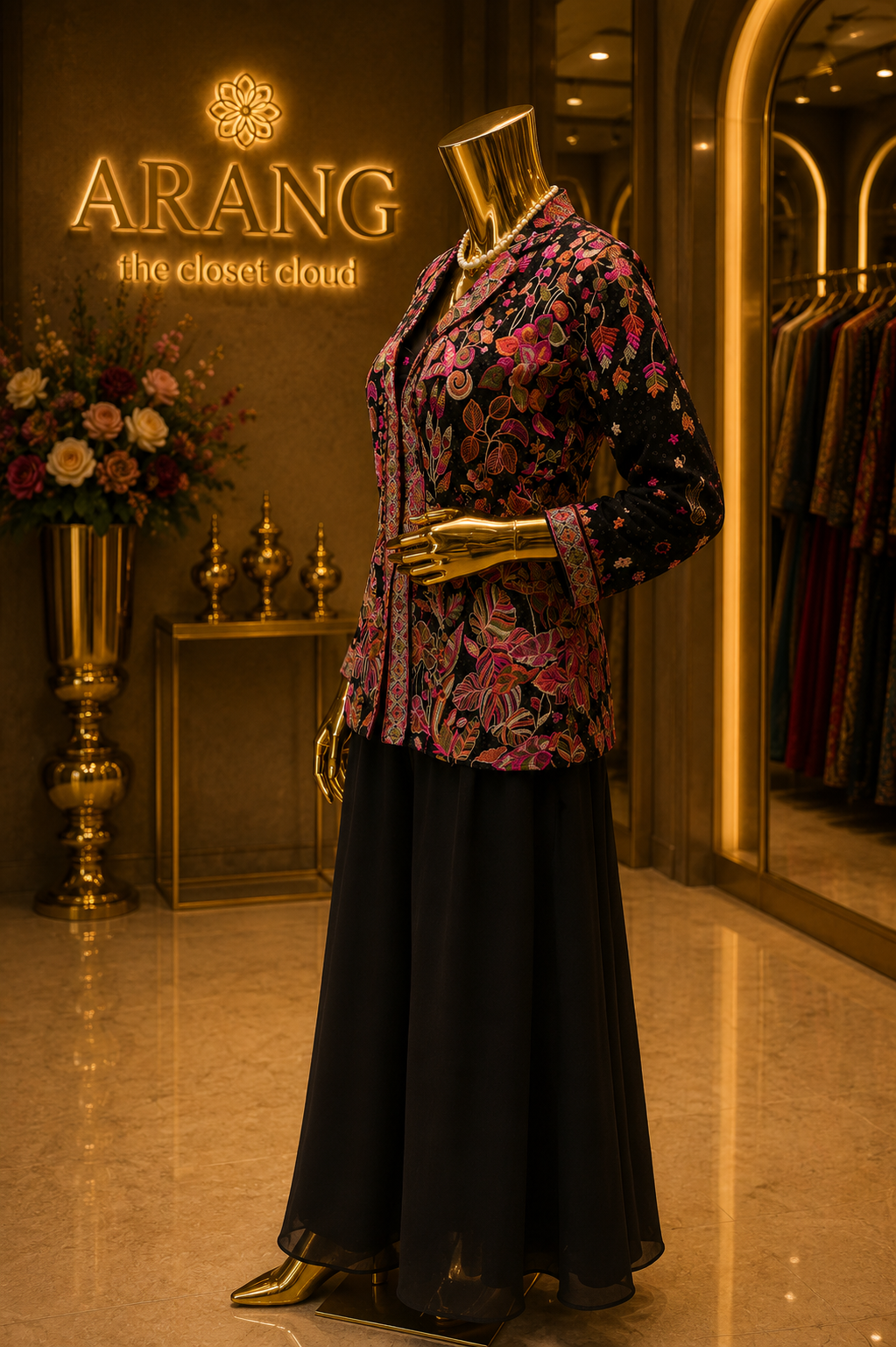 The Designer Kashmiri Style Koti Ready to Wear Dress