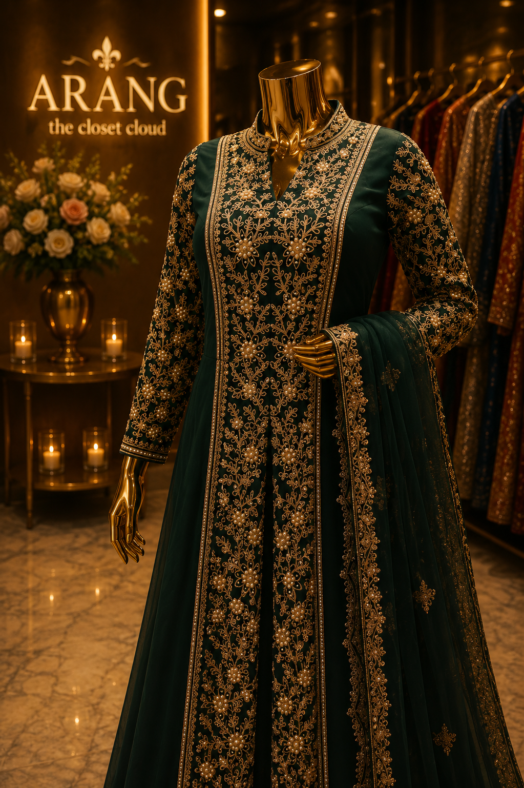 The Designer Pakistani Long Koti Style Ready to Wear Dress