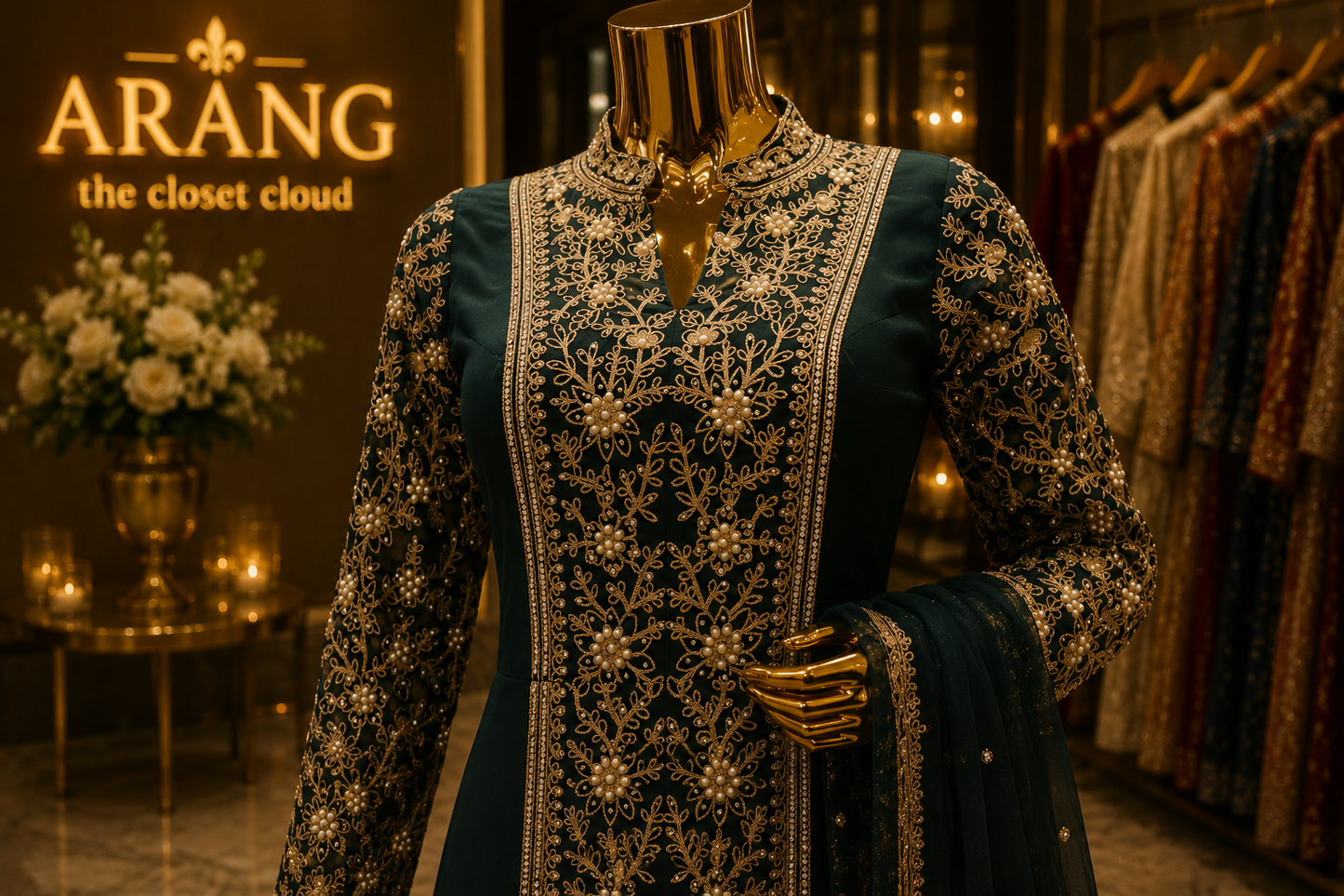 The Designer Pakistani Long Koti Style Ready to Wear Dress