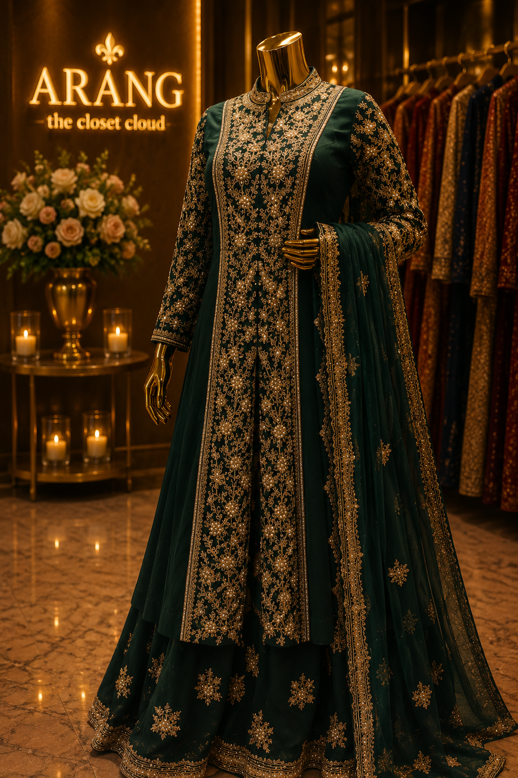 The Designer Pakistani Long Koti Style Ready to Wear Dress