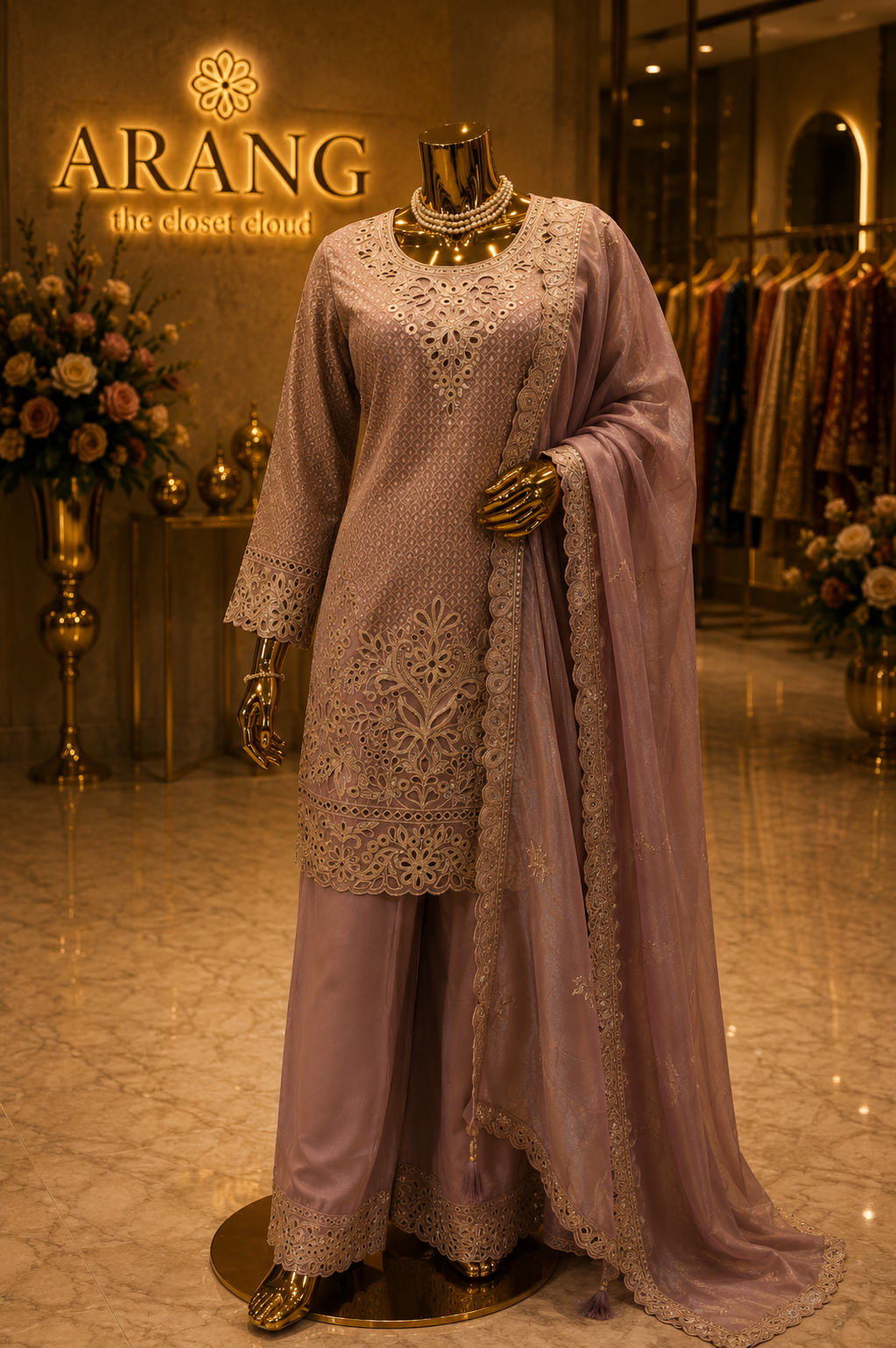 The Designer Pakistani Cut Work Shirt Style Ready to Wear Dress
