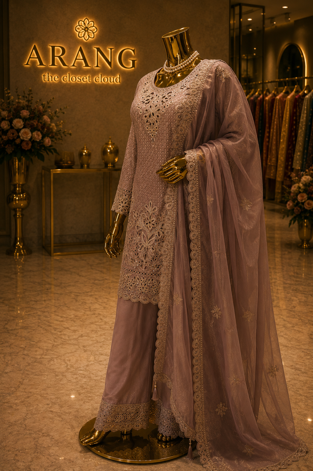 The Designer Pakistani Cut Work Shirt Style Ready to Wear Dress