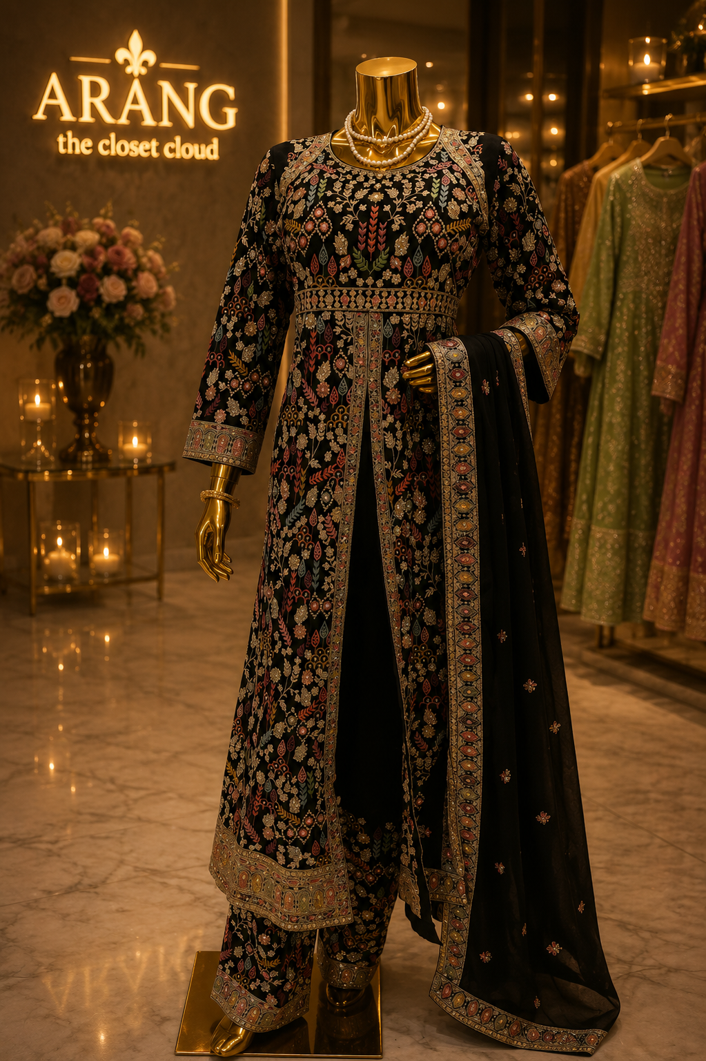 The Designer Pakistani Long Koti Style Ready to Wear Dress