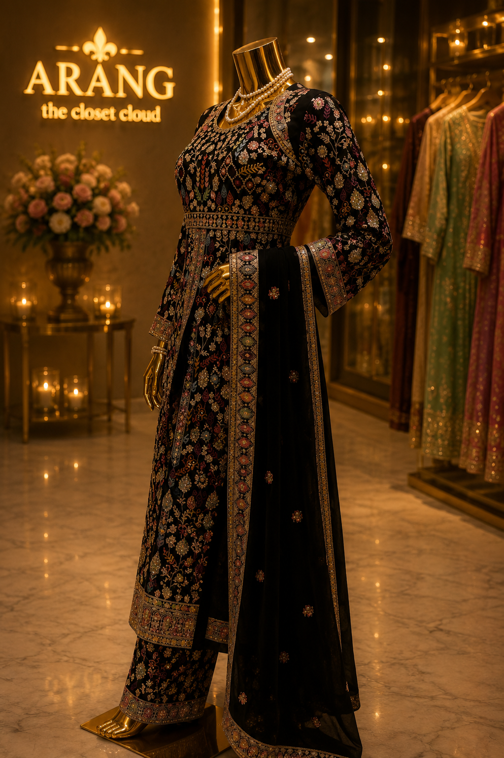 The Designer Pakistani Long Koti Style Ready to Wear Dress