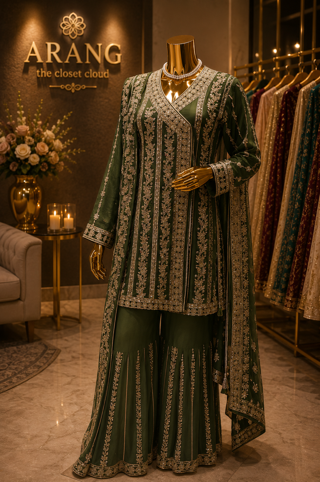 The Premium Luxury Designer Pakistani Aang Rakha Style Ready to Wear Dress