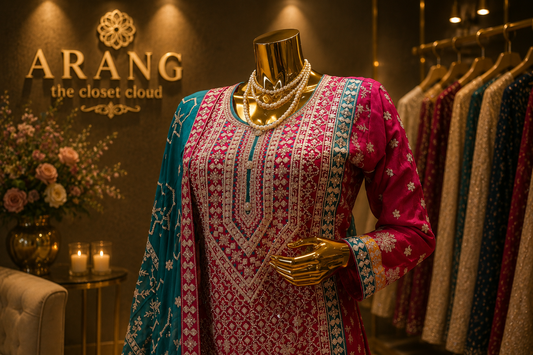The Premium Designer Pakistani Shirt Style Ready to Wear Sharara Dress