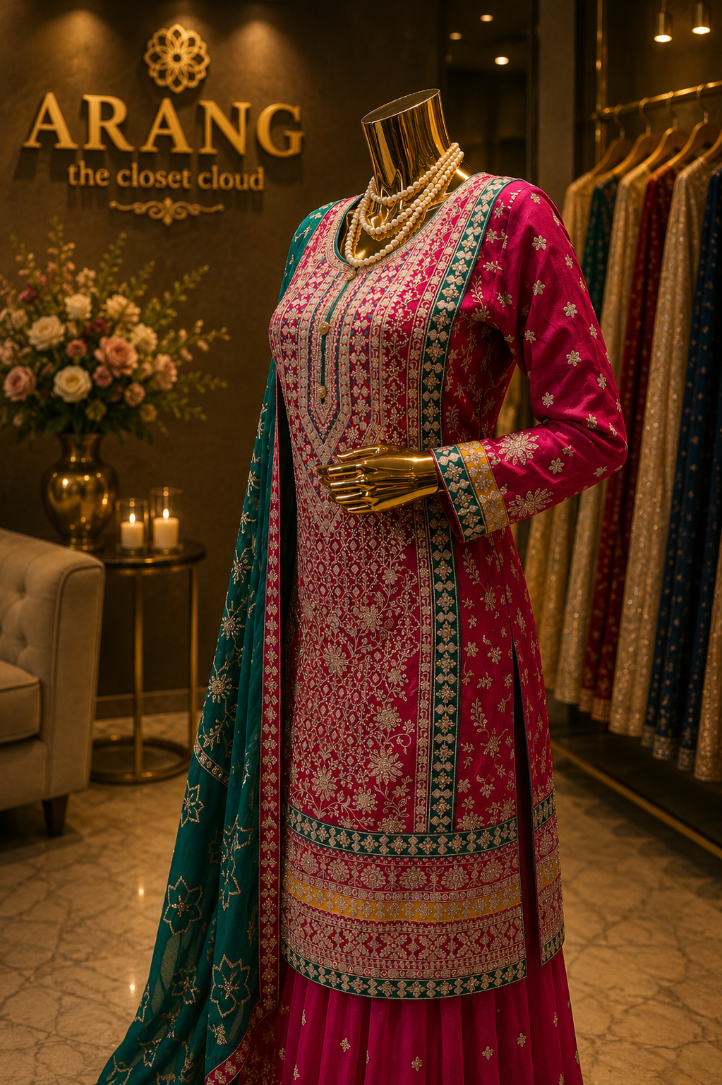 The Premium Designer Pakistani Shirt Style Ready to Wear Sharara Dress