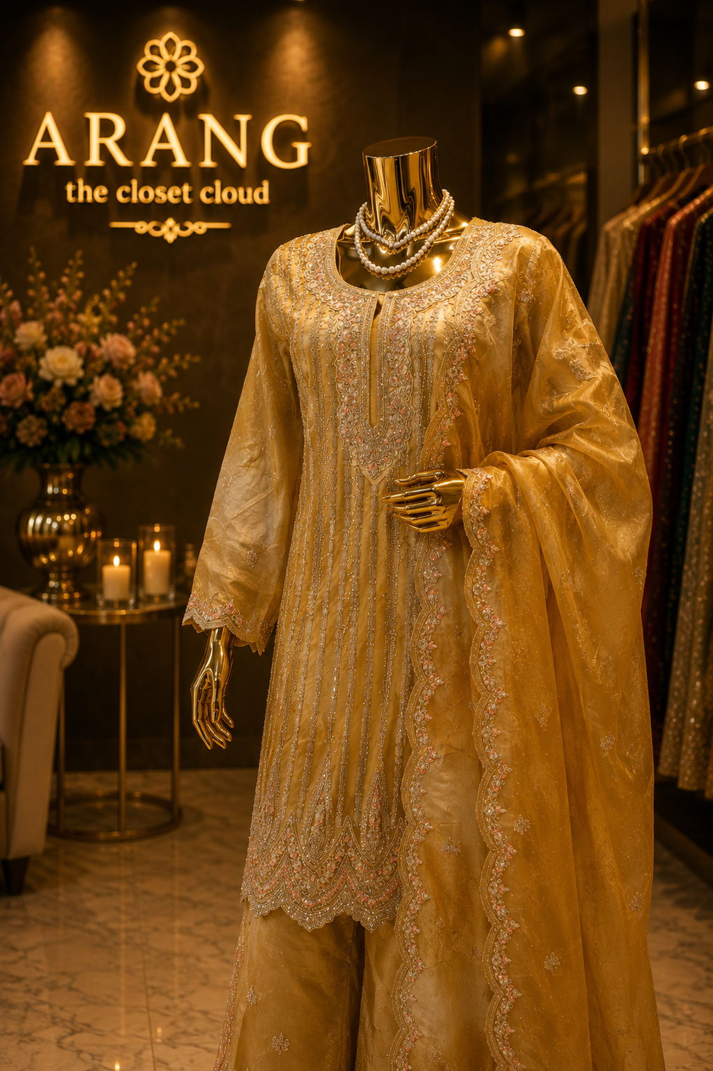 The Premium Designer Pakistani Frock Style Double Shaded Ready to Wear Dress