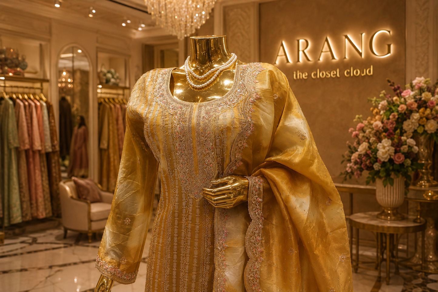 The Premium Designer Pakistani Frock Style Double Shaded Ready to Wear Dress