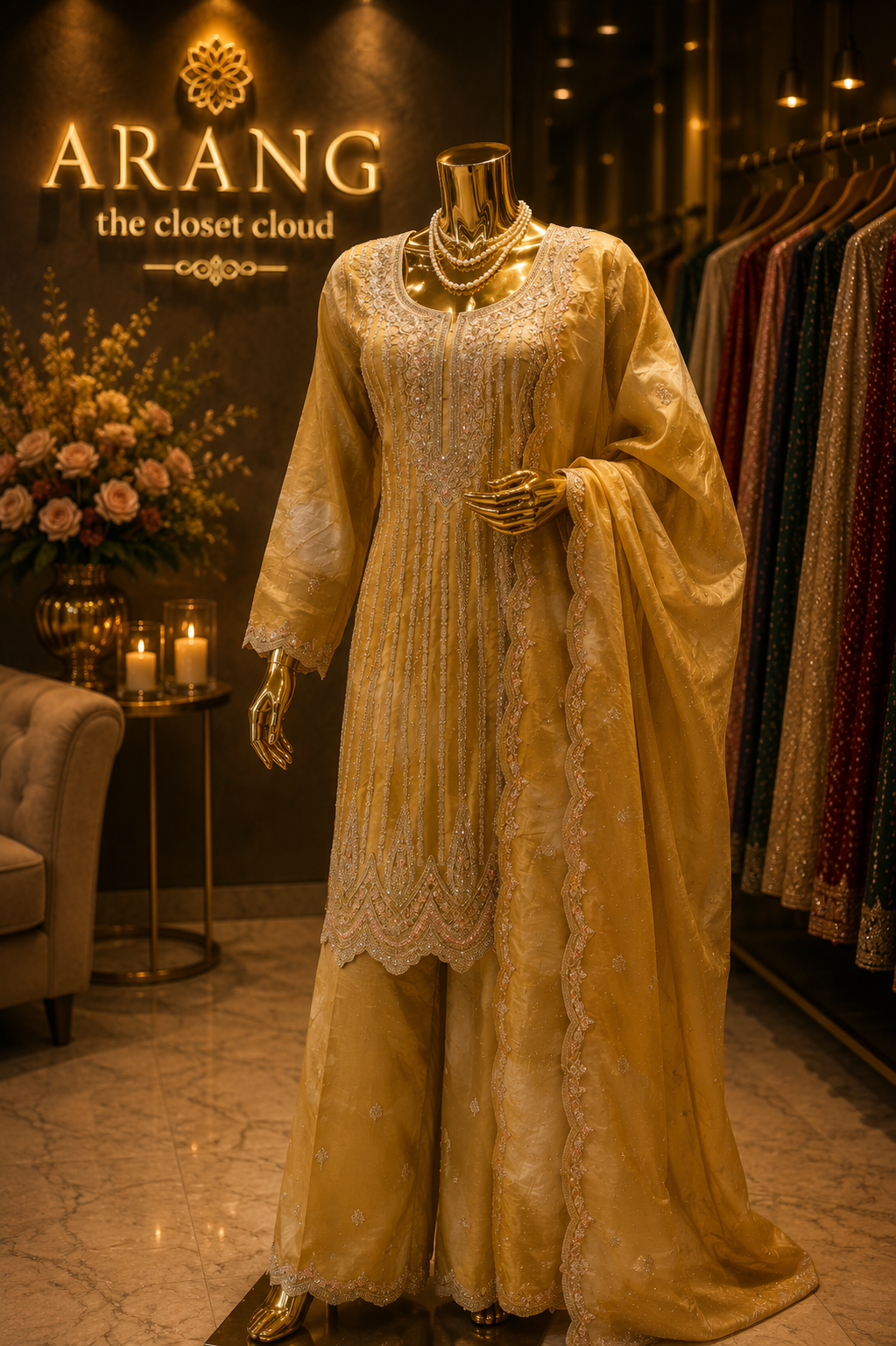 The Premium Designer Pakistani Frock Style Double Shaded Ready to Wear Dress
