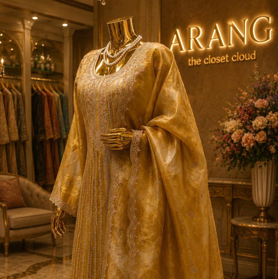 The Premium Designer Pakistani Frock Style Double Shaded Ready to Wear Dress