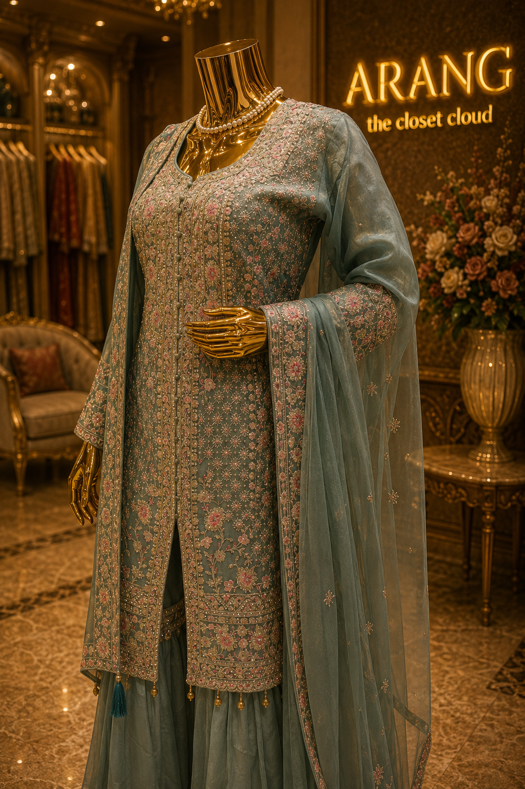 The Premium Designer Pakistani Shirt Style Ready to Wear Dress