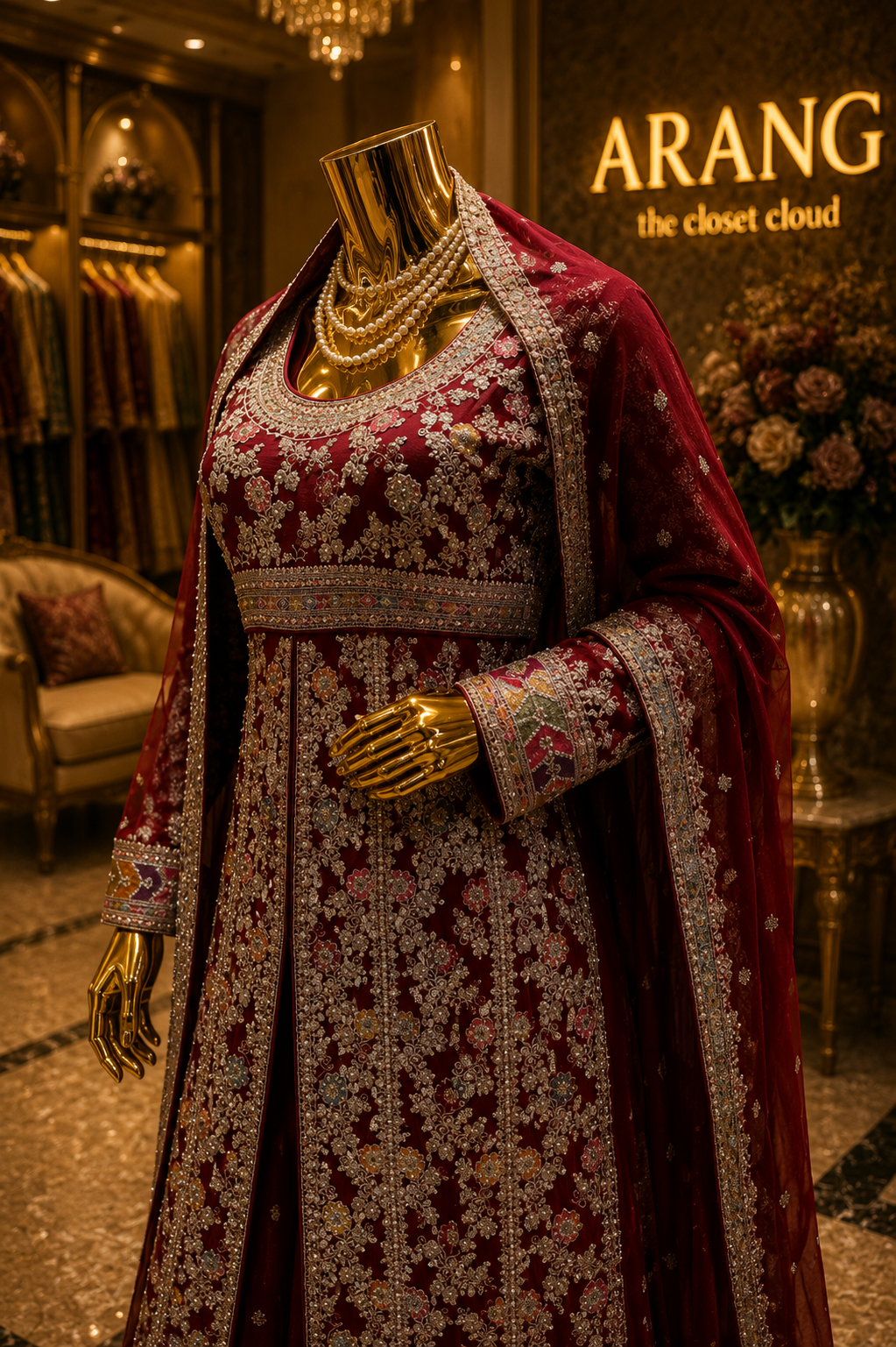 The Premium Designer Pakistani Long Koti Style Ready to Wear Dress