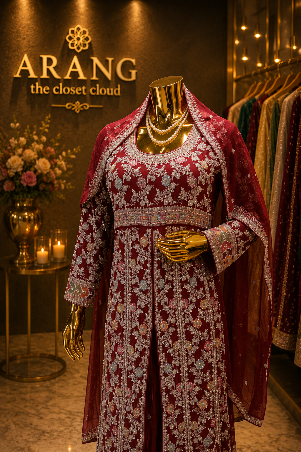 The Premium Designer Pakistani Long Koti Style Ready to Wear Dress
